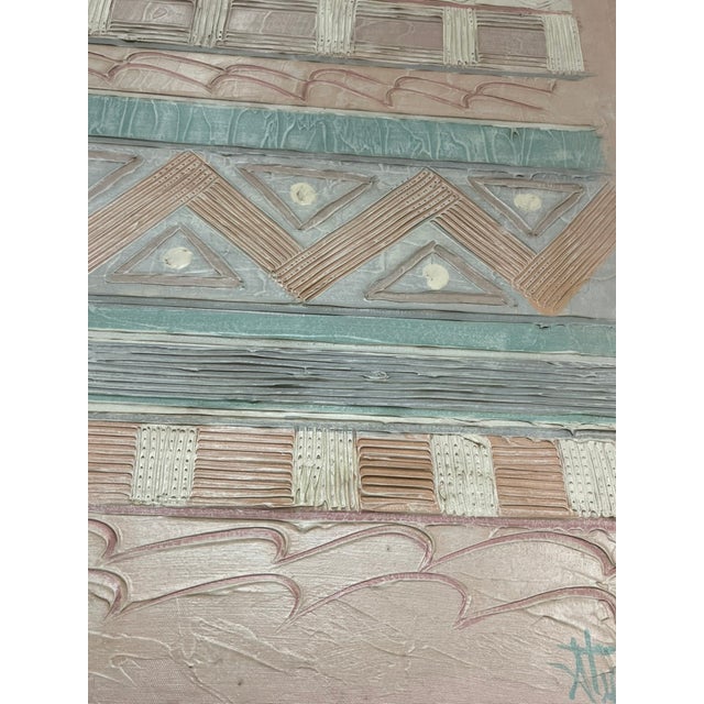 Pair of Peach & Mint Palette Knife Artwork by Stephen Kaye For Sale - Image 9 of 12