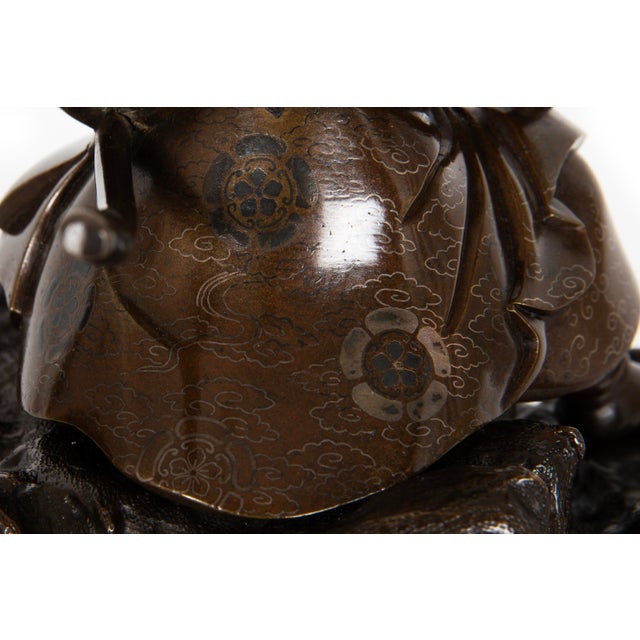 Antique Japanese Meiji Period Bronze Sculpture Okimono of Samurai Warrior For Sale - Image 13 of 18