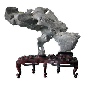 19th Century Chinese Taihu Scholar Stone Rare Form on Display Stand