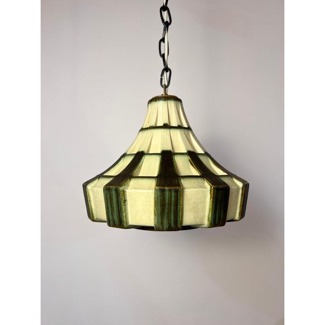 Cream Green Ceramic Pendant Lamp For Sale - Image 11 of 11