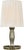Traditional AERIN by Visual Comfort Signature Ovid 14" Cordless Accent Lamp in Silver Lustre with Silk Pleated Shade For Sale - Image 3 of 3
