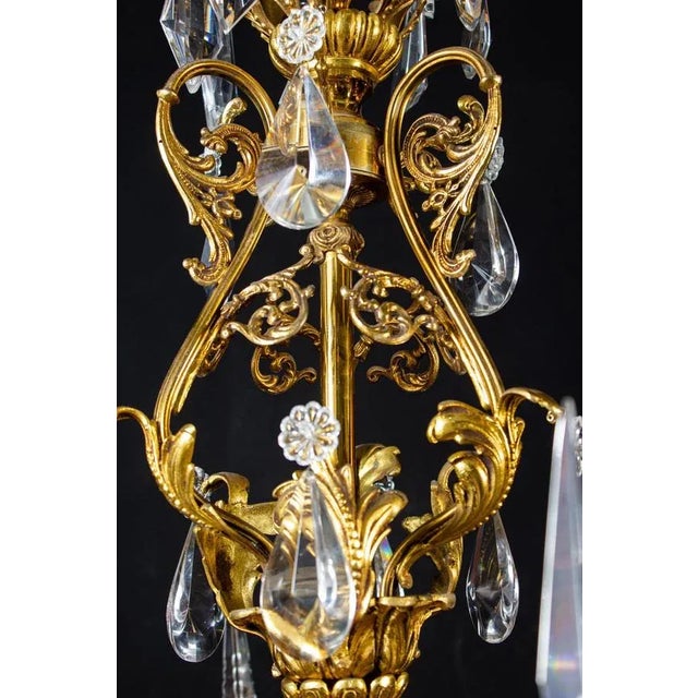 Crystal and Brass Chandelier, Italy, 1930s For Sale - Image 14 of 18