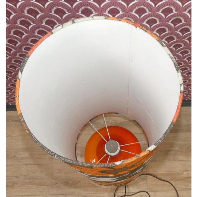 Flower Power Floor Lamp with Orange Illuminated Glass Base, 1970s For Sale - Image 9 of 14