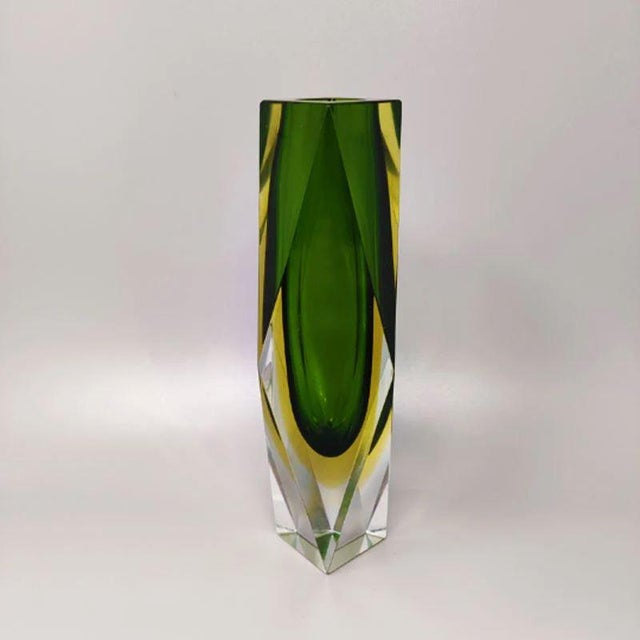 1960s This striking Murano glass vase, designed by the renowned Flavio Poli for Seguso Vetri d'Arte, is a quintessential...