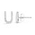 Contemporary 10K White Gold 1/10 Cttw Diamond 'U' Initial Stud Earring For Sale - Image 3 of 5