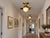 Wavy Brass Flush Mount Light With Alabaster Globe For Sale - Image 10 of 13