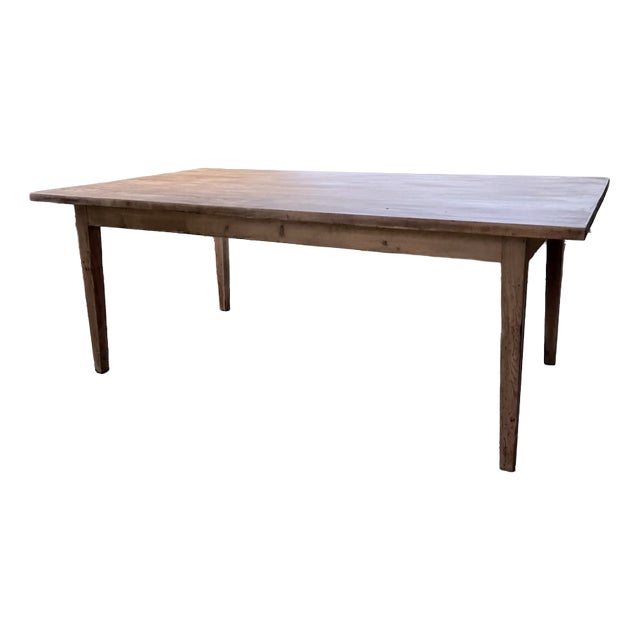 Pitch Pine Farmhouse Table, 1950s For Sale