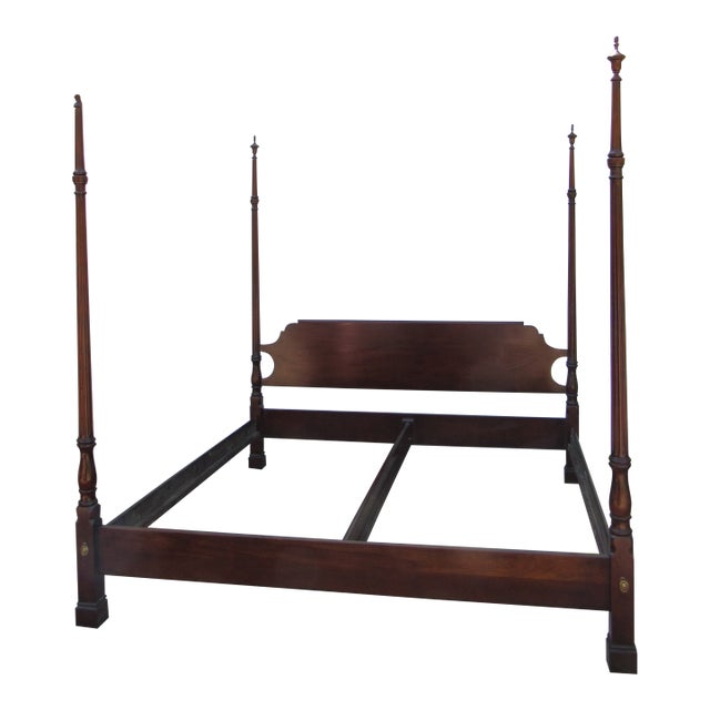 1980s Statton Old Towne Cherry King Poster Bed Designer For Sale