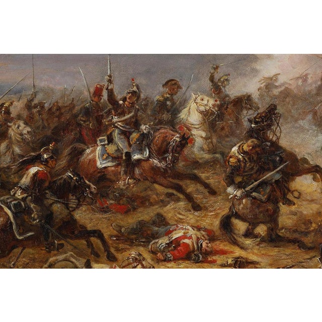 Eugène Charpentier, French Cuirassiers at Waterloo, 1860, Oil Painting, Framed For Sale - Image 10 of 18