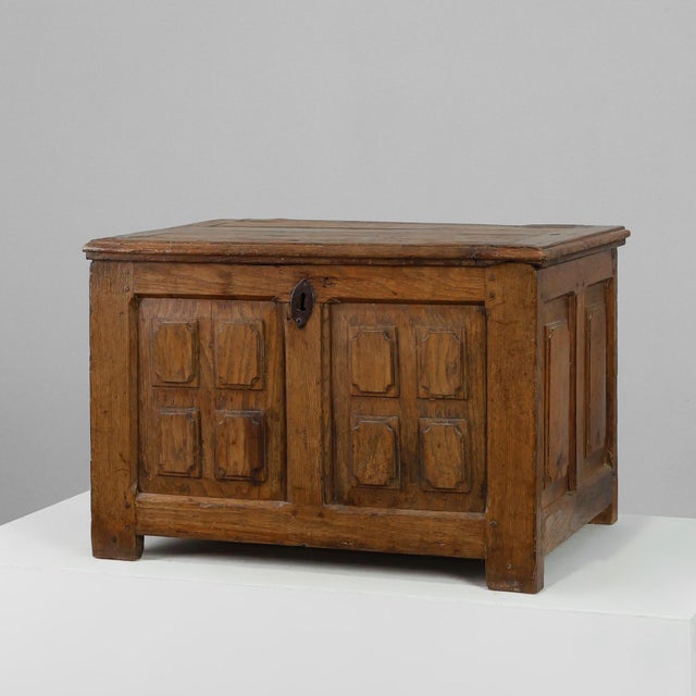 Rustic Oak Paneled Trunk or Chest, France, 18th Century For Sale - Image 16 of 16