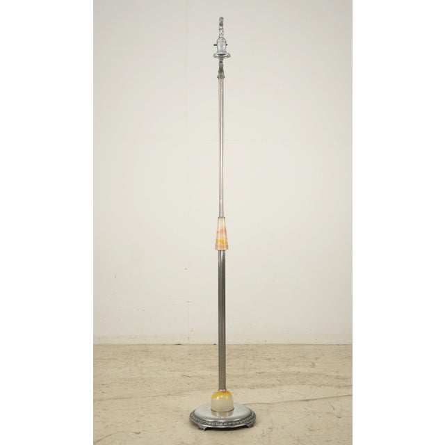 Silver Vintage Mythic Hippocampus Celluloid Nickel Floor Lamp For Sale - Image 8 of 9