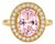 Late 20th Century 14K Yellow Gold Kunzite Diamond Cocktail Engagement Ring Estate, Size 6.5 For Sale