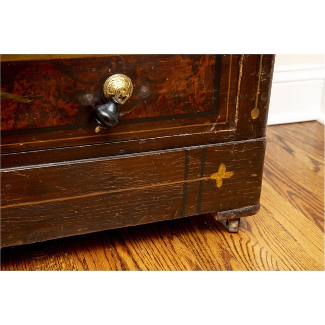 19th Century 19th Century Faux-Grained Painted Four Drawer Chest of Drawers For Sale - Image 5 of 11