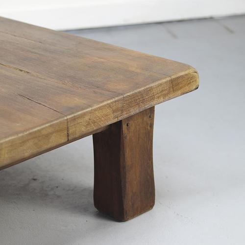 Brown Large Vintage Rustic Brutalist Coffee Table, 1960s For Sale - Image 8 of 10