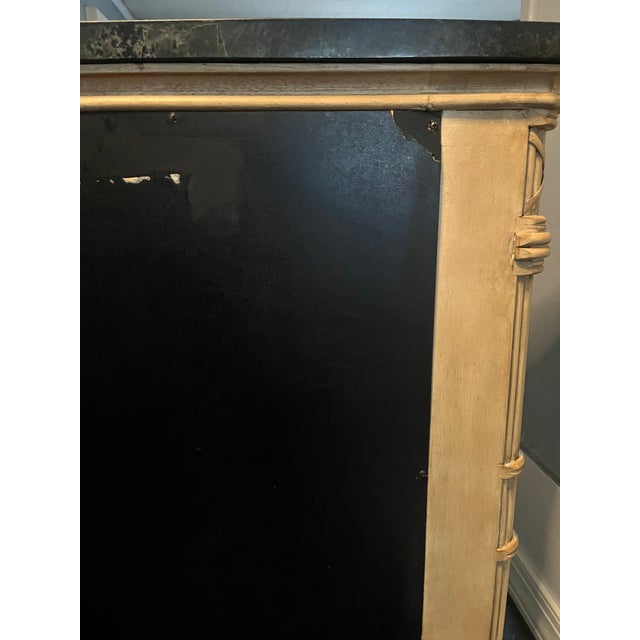 Palm Beach Hollywood Regency Faux Bamboo Cabinet – Hand-Painted Tropical Chest With Stone Top For Sale - Image 10 of 11