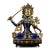 Vintage Cloisonné Enamel Bronze Manjushri Statue Buddhist Deity Sword 8.3" For Sale