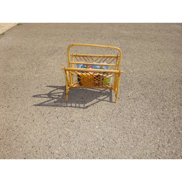 Vintage Rattan Magazine Holder For Sale - Image 4 of 9