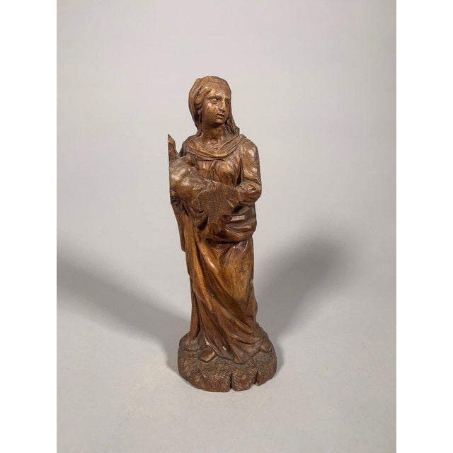 16th Century Wooden Sculpture of the Virgin and Child For Sale
