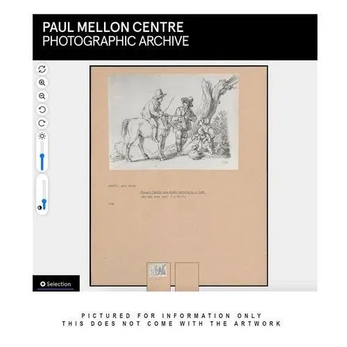 John White Abbott, Peasant Family & Rider by a Tree, 1836 Ink & Wash Drawing For Sale - Image 6 of 7