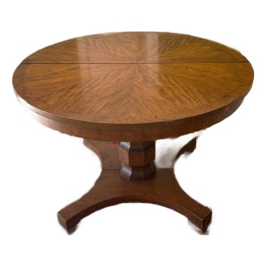 Antique French Round Walnut Dining Table 3 Leafs Circa 1880 For Sale