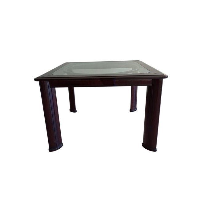 Art Deco Square Table with Glass Top, France, 1960s For Sale - Image 11 of 12