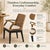 Wood Rattan Arm Chair, Solid Mahogany Frame, Woven Backrest, Cotton Cushion, Tropical Accent Chair For Sale - Image 7 of 12