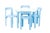 Wood Dietiker Rey Junior Dining Set by Bruno Rey in Blue - 5 Pieces For Sale - Image 7 of 7