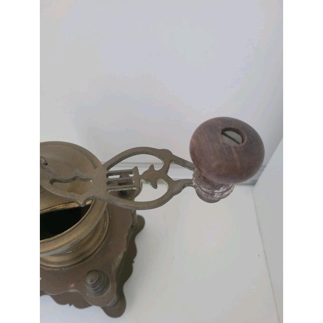 1950s Antique Gilded Brass Coffee Grinder, 1950s For Sale - Image 5 of 9