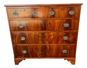 Antique George IIIl Quality Mahogany Chest of Five Drawers