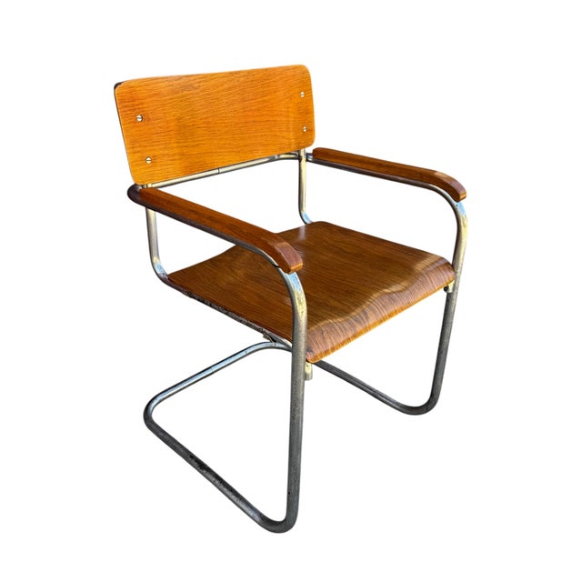 Bauhaus Bauhaus Tubular Armchair B34 attributed to Marcel Breuer, Europe, 1930s For Sale - Image 3 of 12