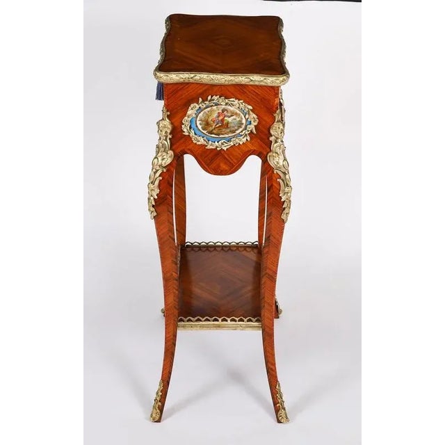 Antique French Porcelain Mounted Side Occasional Worktable, 1800s For Sale - Image 10 of 16