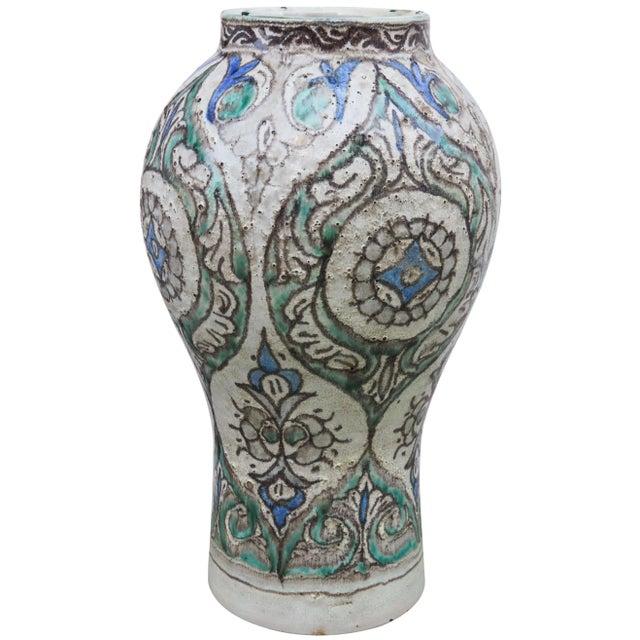Andalusian-Patterned Ceramic Vase For Sale - Image 4 of 8