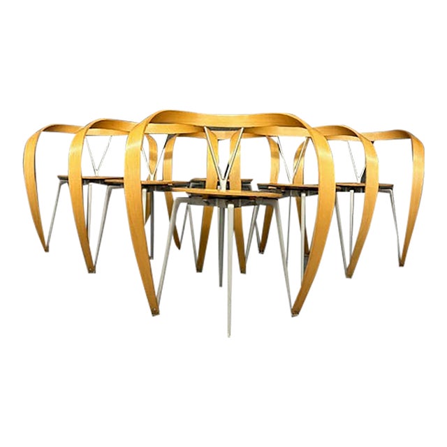 Set of 6 Vintage Revers Chair by Andrea Branzi for Cassina For Sale