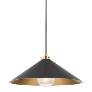 Hudson Valley Lighting Mark D. Sikes Clivedon 1-Light Pendant, 20" - Aged Brass/Distressed Brass For Sale