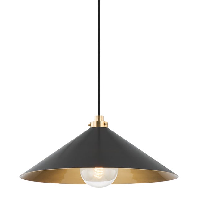 Hudson Valley Lighting Mark D. Sikes Clivedon 1-Light Pendant, 20" - Aged Brass/Distressed Brass For Sale