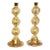 Modern Gold Murano Glass Ball Form Lamps - Pair For Sale