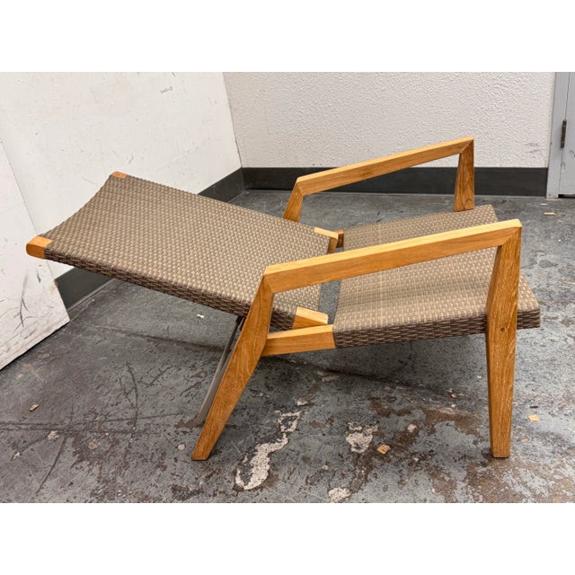 Wood Janus Et Cie Quinta Teak Woven Reclining Lounge Chair, Outdoor For Sale - Image 7 of 12