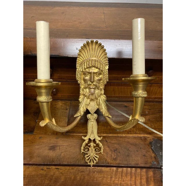 Late 19th Century Pair French Neoclassical Gilt Bronze Wall Sconces, 19th Century For Sale - Image 5 of 12