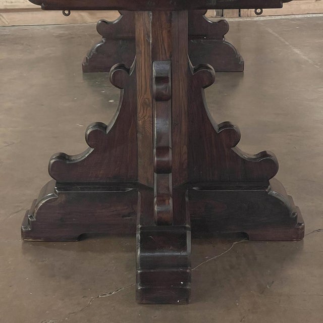 Grand Country French Elm Double Pedestal Dining Table For Sale - Image 18 of 18