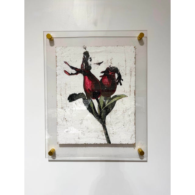 Paint Vintage Rose Hip - Hand Textured Red Rose Hip Art For Sale - Image 7 of 7