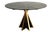 Sculptural Circular Dining Table in Gilded Metal and Smoked Glass from Renato Zevi, 1970s For Sale