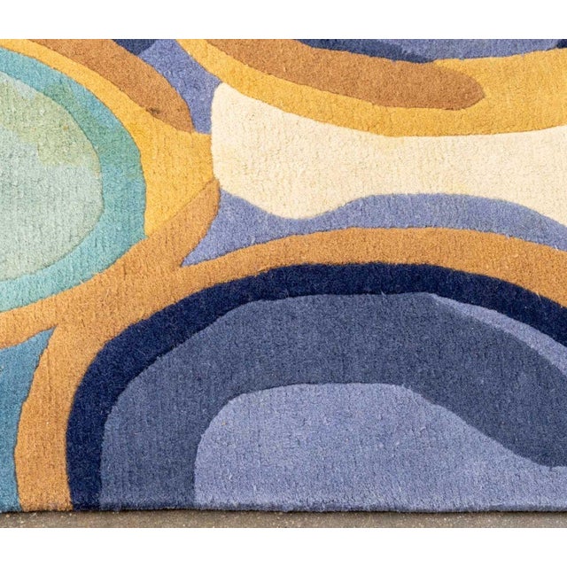 Early 21st Century Momeni Blue New Wave Rug, 8' X 5' 2" For Sale - Image 5 of 8