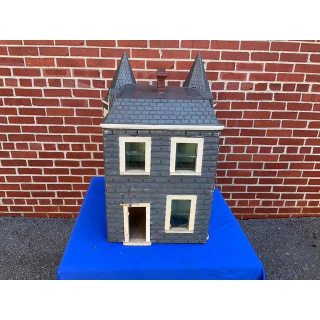 Wood Antique Wood Victorian Doll House With Working Glass Windows For Sale - Image 7 of 18