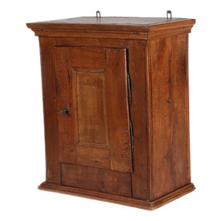 Antique Baroque Wall Cabinet in Oak, 1750 For Sale
