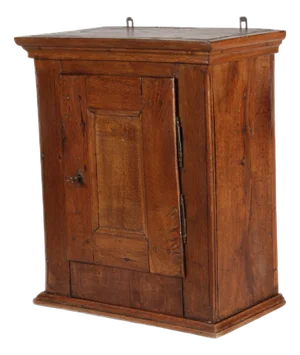 Antique Baroque Wall Cabinet in Oak, 1750