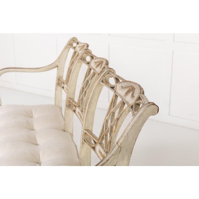 Antique English Regency Painted and Gilt Settee, 1800s For Sale - Image 4 of 10