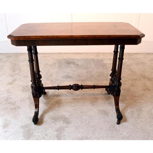 Antique Victorian Writing Table in Walnut, 1880s For Sale - Image 9 of 11