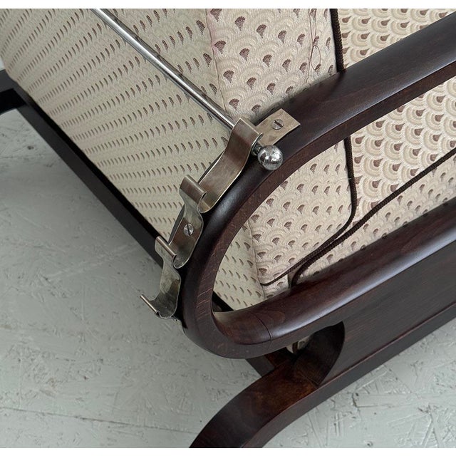 Brown Art Deco Lounge Reclining Armchair, 1930s For Sale - Image 8 of 9