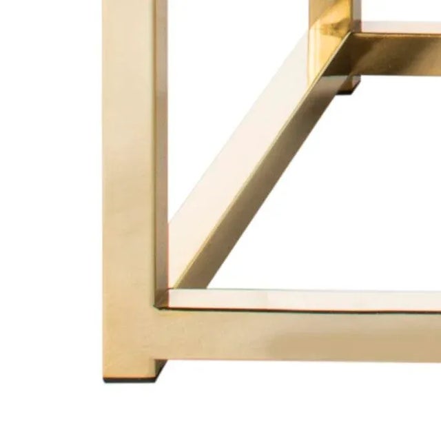 Velvet Bench in Navy & Brass For Sale In Philadelphia - Image 6 of 7