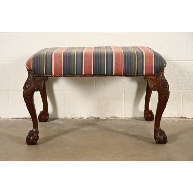 A gorgeous Chippendale or Georgian style ottoman or stool By Baker Furniture, "Historic Charleston" Collection USA, Late...